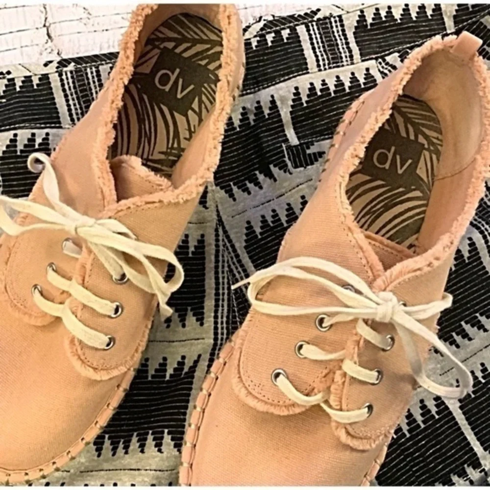 DV peach canvas Platform espadrille sneaker
